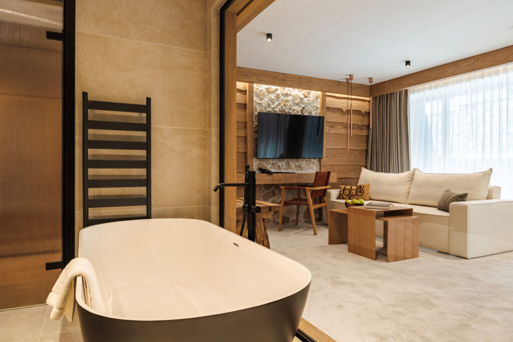 Екстериор в Flora Boutique Hotel – зимен изглед · планинска атмосфера