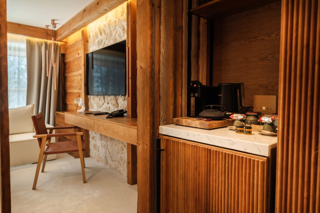 Екстериор в Flora Boutique Hotel – зимен изглед · планинска атмосфера